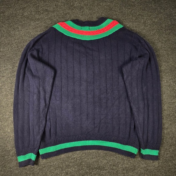 GANT Men's Navy Cable Knit Cricket Sweater Cricket Tennis Preppy Size XL - Picture 6 of 11